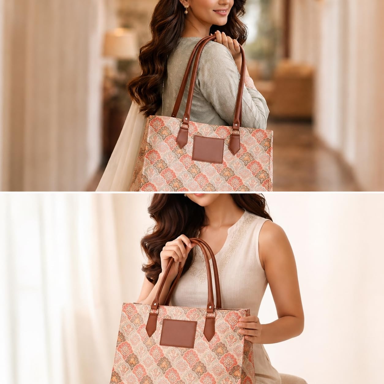 Floral Paisley Print Tote Bag - Image 3